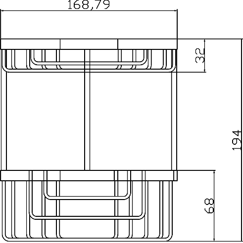 Technical image of Nuie Wirework Small 2 Tier Corner Basket