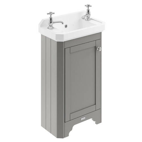 Larger image of Old London Furniture Cloakroom Vanity Unit With Basins 515mm (Grey, 2TH).