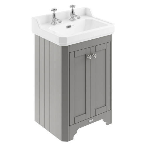 Larger image of Old London Furniture Vanity Unit With Basins 595mm (Grey, 2TH).