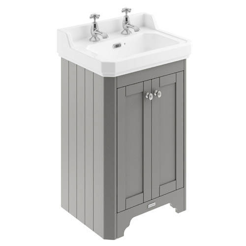 Larger image of Old London Furniture Vanity Unit With Basins 560mm (Grey, 2TH).