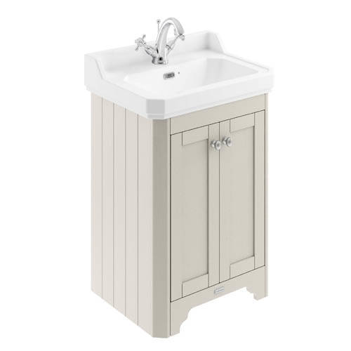 Larger image of Old London Furniture Vanity Unit With Basins 595mm (Sand, 1TH).