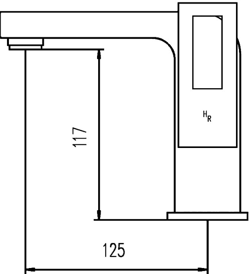 Technical image of Hudson Reed Motif Basin Mixer Tap (Chrome).