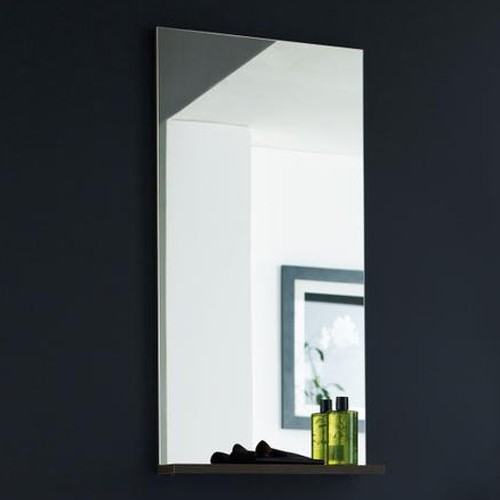 Larger image of Ultra Asset Mirror With Shelf  (Dark Oak). 450W x 900H mm.