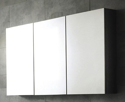 Larger image of Hudson Reed Quartet 3 Door Mirror Bathroom Cabinet. 1350x700x150mm.