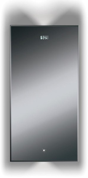 Larger image of Ultra Mirrors Back Lit Mirror With Touch Sensor & Digital Clock.