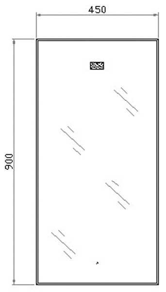 Technical image of Ultra Mirrors Back Lit Mirror With Touch Sensor & Digital Clock.