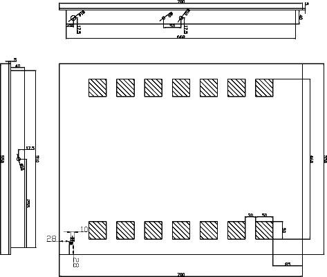 Technical image of Hudson Reed Mirrors Maverick Motion Sensor Light Mirror (550x700).