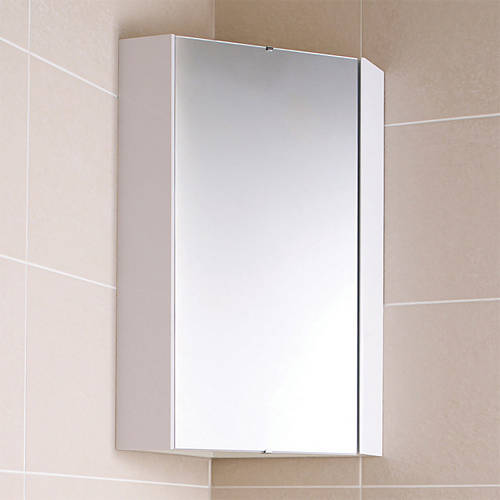 Larger image of Nuie Marvel Corner Mirror Cabinet (White).