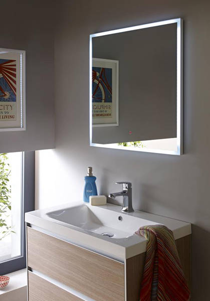 Example image of Hudson Reed Mirrors Albany Mirror With Motion LED Lights (600x600mm).