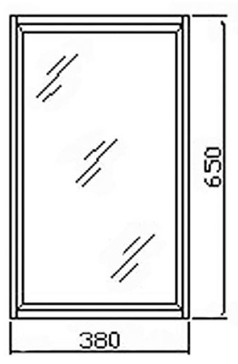 Technical image of Ultra Cabinets Avant Corner Mirror Cabinet. 380x650mm.