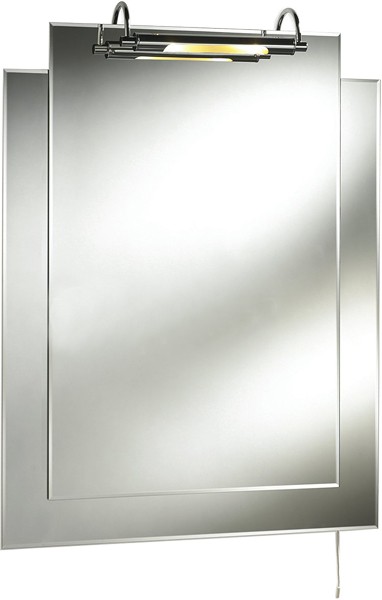 Larger image of Ultra Mirrors Colt Bathroom Mirror With Light. 700x900mm.