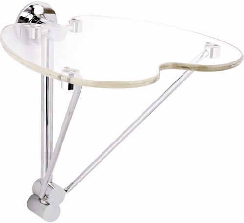 Larger image of Hudson Reed Clear folding shower seat 400x460mm.