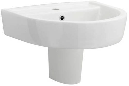 Larger image of Premier Marlow Basin & Semi Pedestal (1 Tap Hole, 520mm).