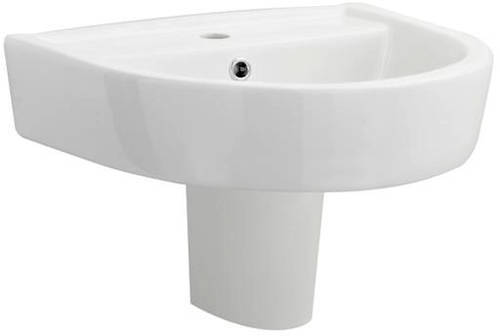 Example image of Premier Marlow Flush To Wall Toilet With 520mm Basin & Semi Pedestal.