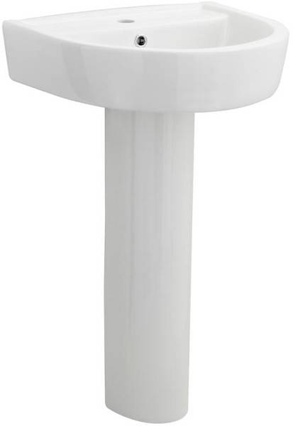 Example image of Premier Marlow Flush To Wall Toilet With 520mm Basin & Full Pedestal.