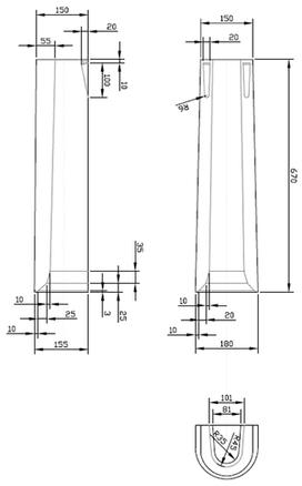 Technical image of Premier Ceramics Toilet With Luxury Seat, 520mm Basin & Pedestal.