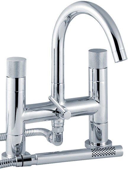 Larger image of Ultra Laser Bath Shower Mixer Tap With Shower Kit & Swivel Spout (Chrome).