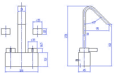 Technical image of Hudson Reed Clio Dis Mono Basin Mixer with pop up waste and swivel spout.