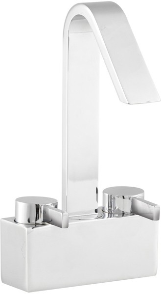 Larger image of Hudson Reed Clio Mono Basin Mixer with pop up waste and swivel spout.