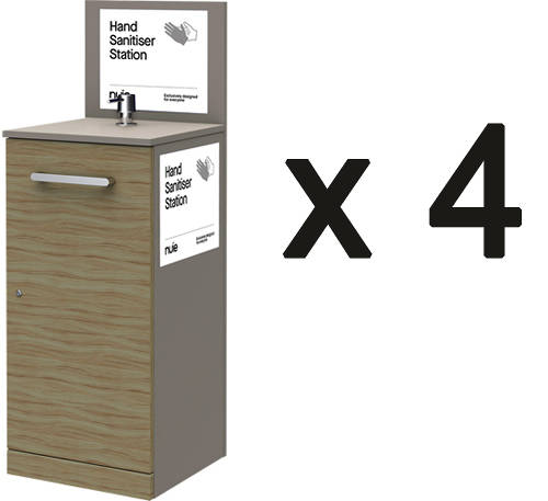 Example image of Nuie Sanitise 4 x Floor Standing Hand Sanitiser Stations & Pump Dispenser.