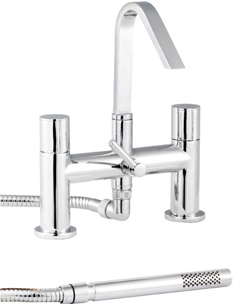 Larger image of Ultra Ecco Bath Shower Mixer Tap With Shower Kit And Swivel Spout.