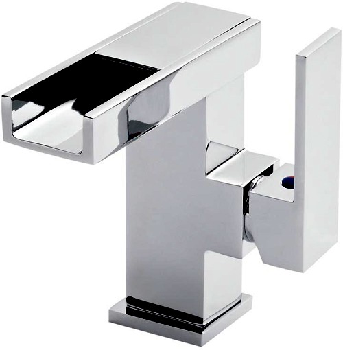 Example image of Crown Series P Waterfall Cloakroom Mono Basin Mixer Tap With LED Lights.