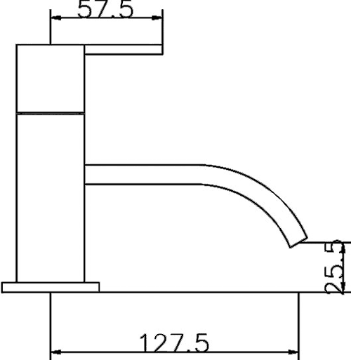 Technical image of Hudson Reed Motif Bath Filler Tap (Chrome).