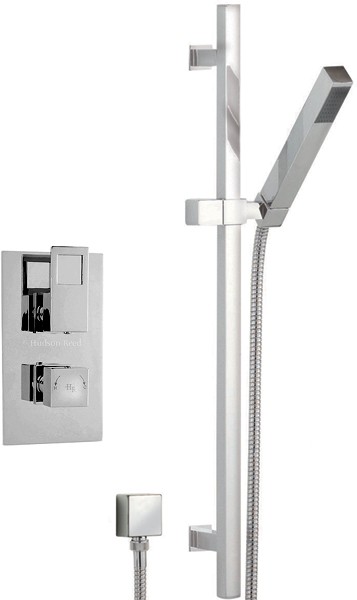 Larger image of Hudson Reed Motif Twin Thermostatic Shower Valve & Slide Rail Kit (Chrome).