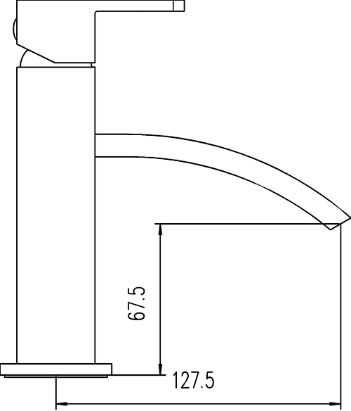 Technical image of Hudson Reed Motif Basin Mixer Tap (Chrome).