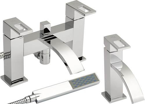 Larger image of Hudson Reed Motif Basin & Bath Shower Mixer Tap Set (Free Shower Kit).