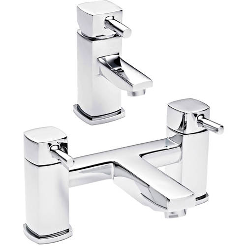 Larger image of Nuie Munro Basin & Bath Filler Tap Pack (Chrome).