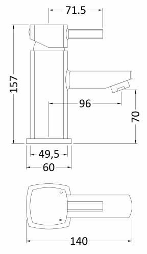 Technical image of Nuie Munro Basin & Bath Shower Mixer Tap Pack (Chrome).