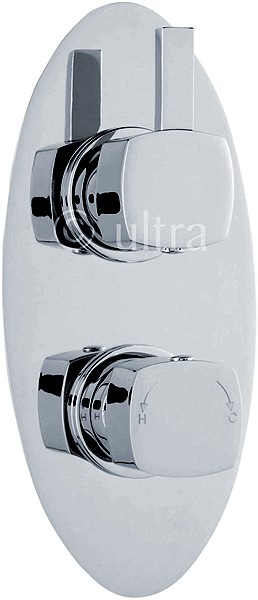 Larger image of Ultra Muse Twin Concealed Thermostatic Shower Valve (Chrome).