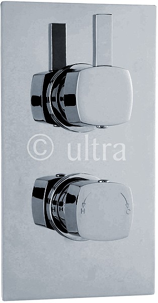 Larger image of Ultra Muse 3/4" Twin Concealed Thermostatic Shower Valve With Diverter.