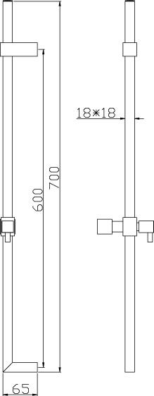 Technical image of Ultra Muse Muse Triple Thermostatic Shower Valve, Head & Slide Rail Kit.