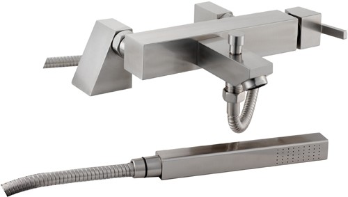 Larger image of Hudson Reed Xtreme Deck Mounted Stainless Steel Bath Shower Mixer.