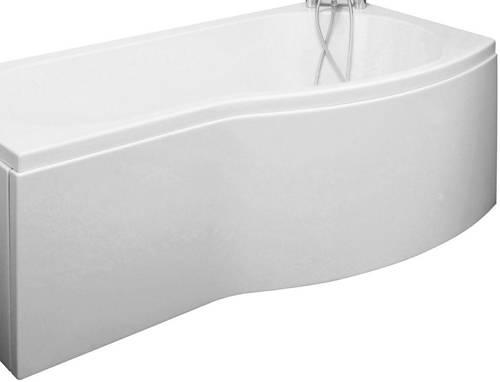 Larger image of Crown Bath Panels Curved Side Shower Bath Panel (White, 1700mm).