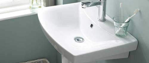 Example image of Premier Ceramics Hamilton 550mm Basin & Semi Pedestal.