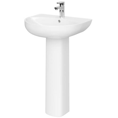 Example image of Premier Saffron Basin & Full Pedestal (1 Tap Hole, 550mm).