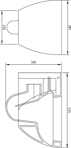 Technical image of Premier Ceramics Wall Hung Toilet Pan & Seat.