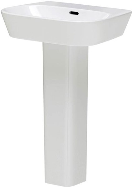 Larger image of Premier Ceramics Basin & Full Pedestal (1 Tap Hole, 600mm).