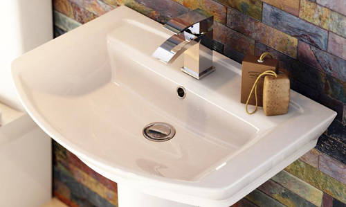 Example image of Premier Ceramics Clara 550mm Basin & Semi Pedestal.