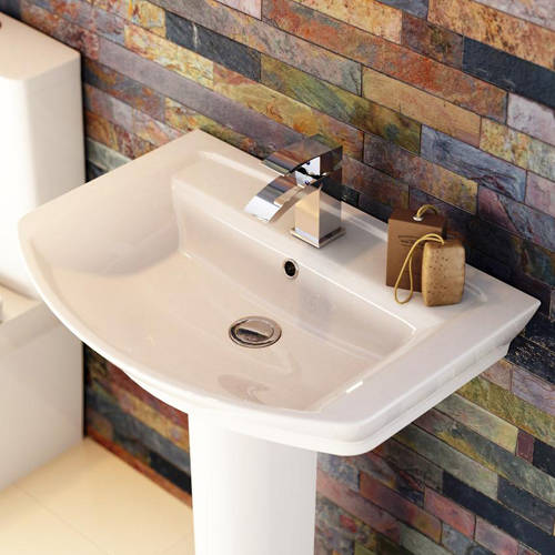 Example image of Premier Ceramics Clara 850mm Basin & Full Pedestal.