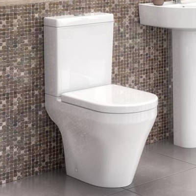 Example image of Premier Marlow Semi Flush to Wall Toilet Pan With Cistern & Soft Close Seat.