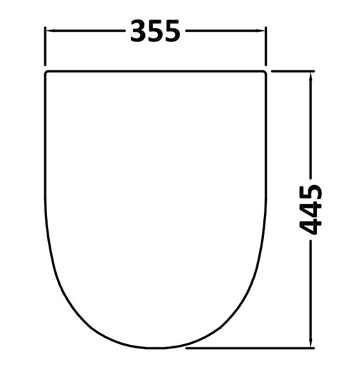 Technical image of Premier Marlow Back To Wall Toilet Pan & Soft Close Seat.