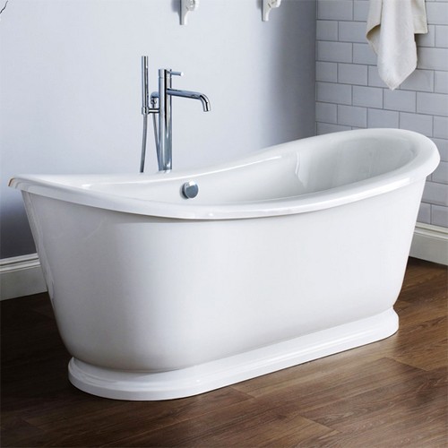 Larger image of Nuie Luxury Baths Greenwich Double Ended Freestanding Slipper Bath 1740x800mm.