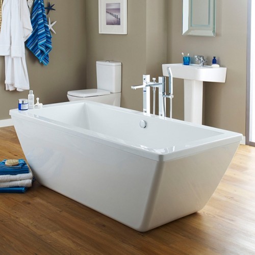 Larger image of Nuie Luxury Baths Trick Double Ended Freestanding Bath 1800x800mm.