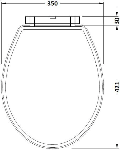 Technical image of Old London Furniture Carlton Soft Close Toilet Seat, Chrome Hinges (Ivory).