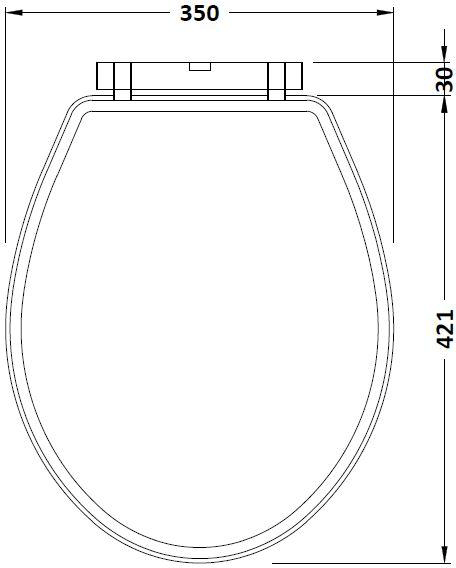 Technical image of Old London Furniture Carlton Soft Close Toilet Seat (Stone Grey).