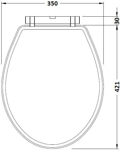 Technical image of Old London Furniture Carlton Soft Close Toilet Seat (Walnut).